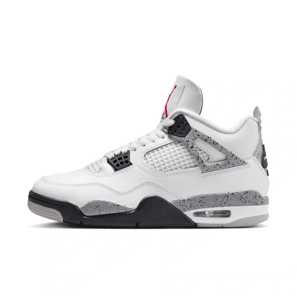 Air Jordan 4 Retro Men's White and Black Sneakers - Picture 6 of 9